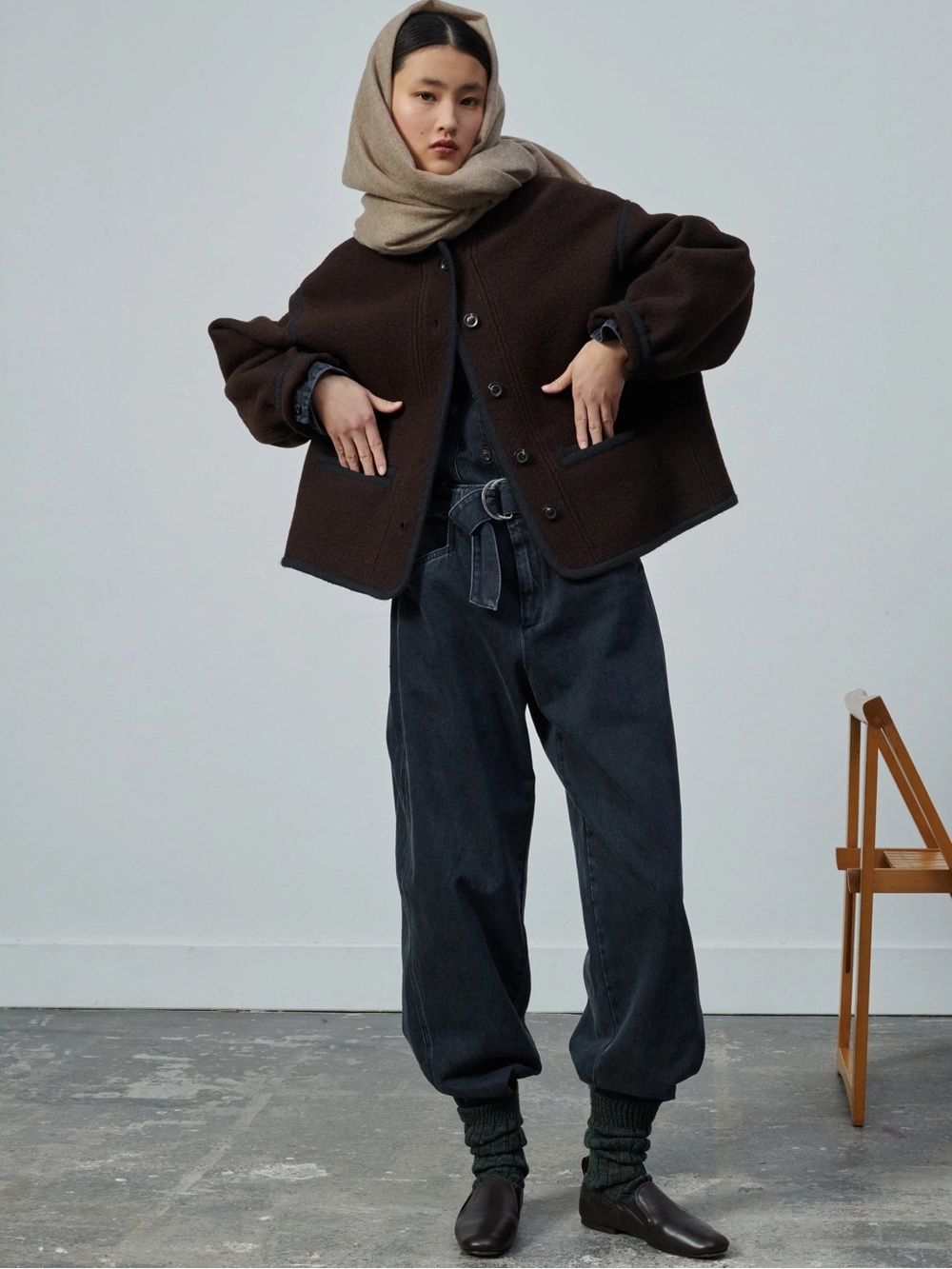 SOEUR Olympe Jacket in Boiled Wool